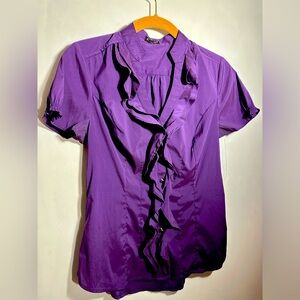 EXPRESS purple ruffle dress shirt